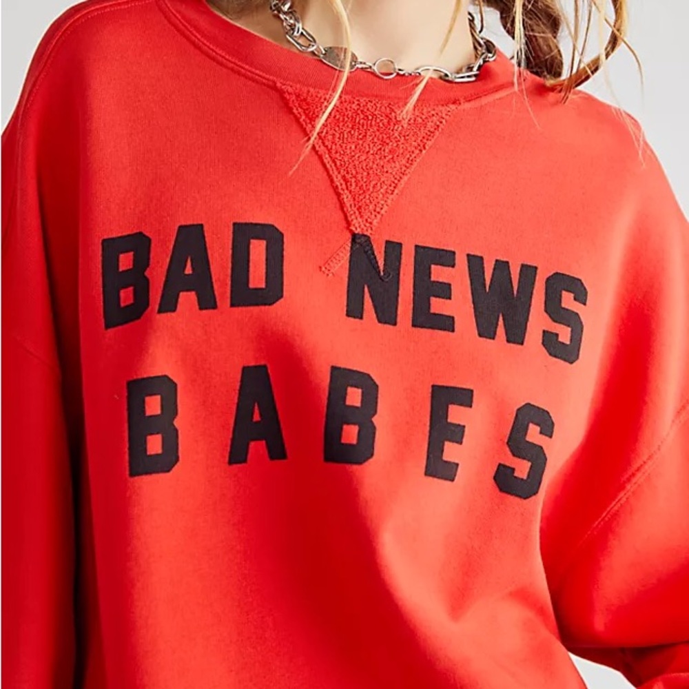 Free People / People of Leisure Bad News Babes Graphic Crewneck Sweatshirt